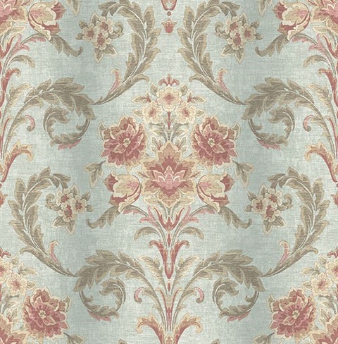 Sophie Aquamarine Floral Scroll