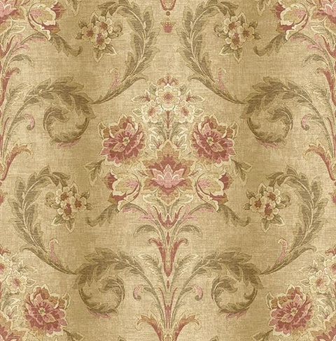 Sophie Wheat Floral Scroll