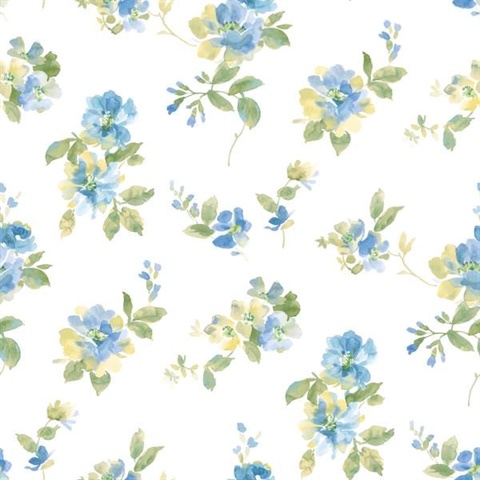 Captiva Blue Watercolor Floral