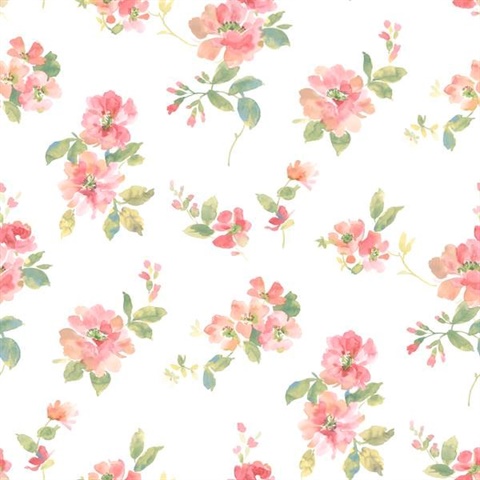 Captiva Peach Watercolor Floral