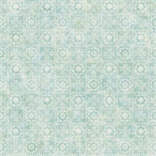 Shell Bay Teal Scallop Damask