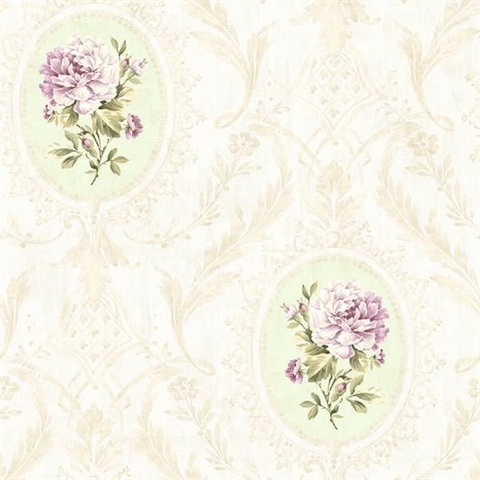 Eloisee Mint Cameo Damask