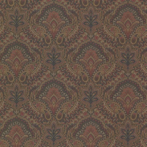 Cypress Ink Paisley Damask