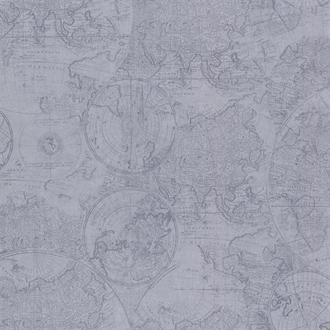 Cartography Blue Vintage World Map