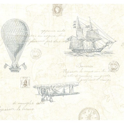 Explorer Teal Antique Map