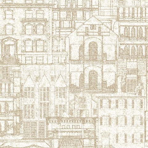 Facade Beige Vintage Blueprint