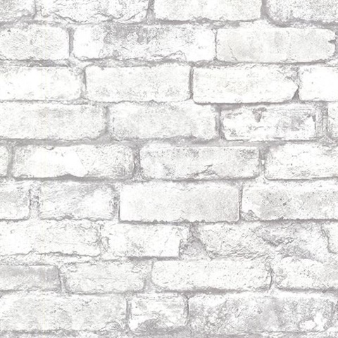 Light Grey Stretcher Brick Peel & Stick Temporary Removable Wallpaper