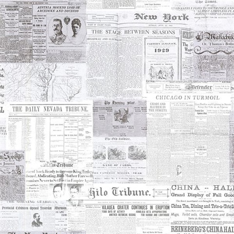 Gazette Grey Vintage Newsprint