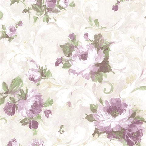 Jasmine Purple Floral Scroll