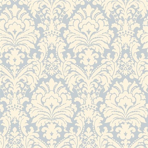 Blue Simple Damask