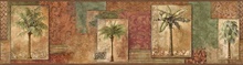 Red Tropical Palm Trees Border