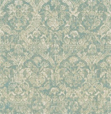 Lotus Turquoise Damask