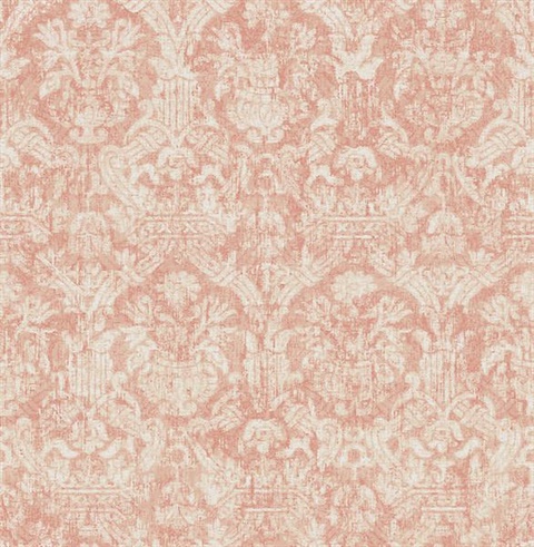 Lotus Coral Damask