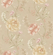 Summer Palace Taupe Floral Trail