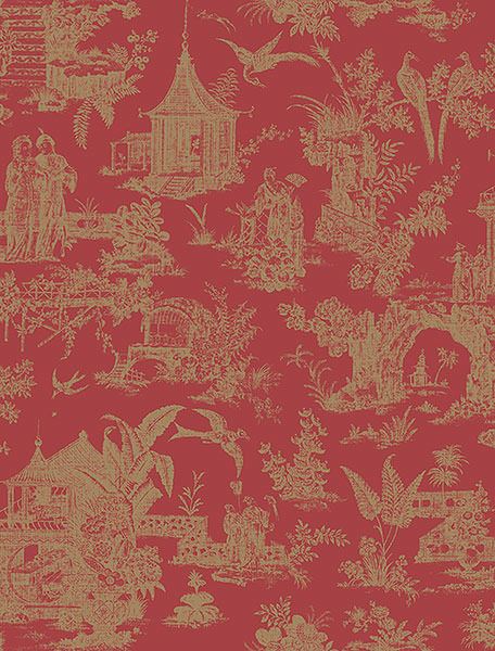 Zen Garden Red Toile