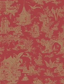 Zen Garden Red Toile