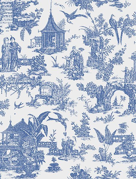 Zen Garden Sapphire Toile