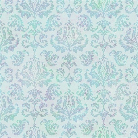 Svetlana Blue Tiedye Modern Damask