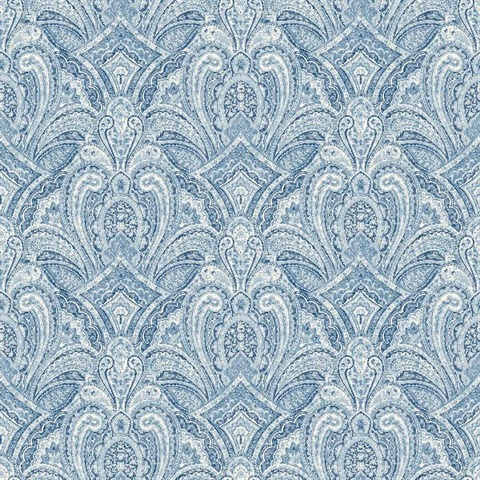 Barnes Blue Paisley Damask