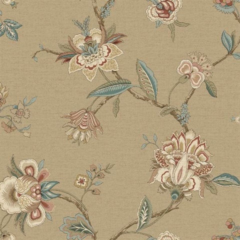 Monaco Beige Jacobean Trail