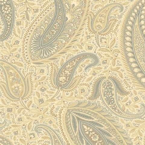 Nathaniel Beige Modern Paisley