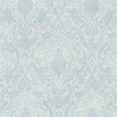 Essex Blue Lacey Damask