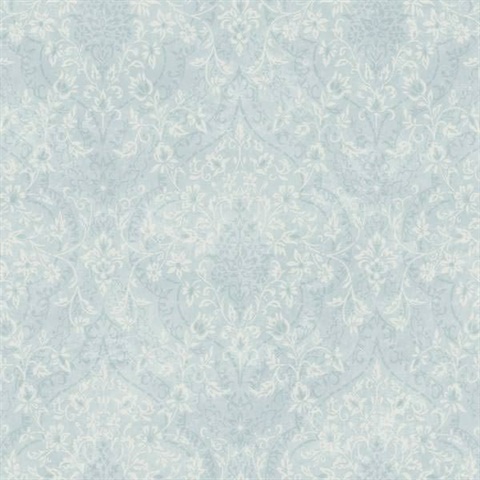 Essex Blue Lacey Damask