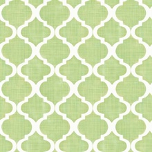 Tabitha Golden Green Watercolor Quatrefoil