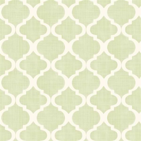 Tabitha Light Green Watercolor Quatrefoil