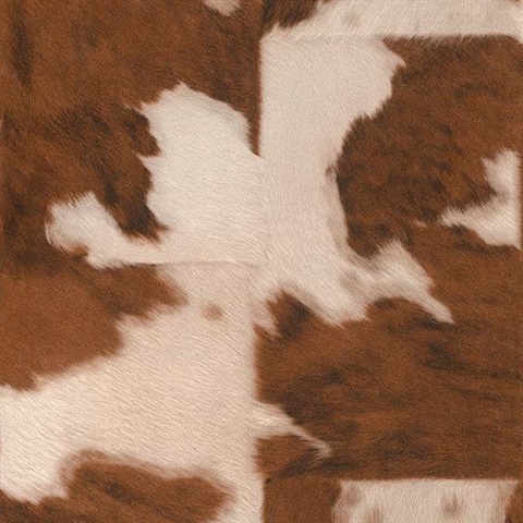 Cowhide Textured Brown On Tan