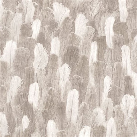 Ostrich Feather Deep Taupe And White
