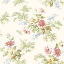 Julie Rose Floral Boquet Wallpaper