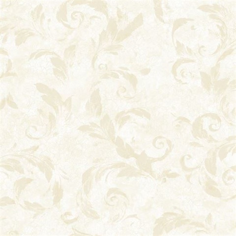 Edith White Acanthus Brushstroke Wallpaper