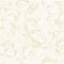 Edith White Acanthus Brushstroke Wallpaper