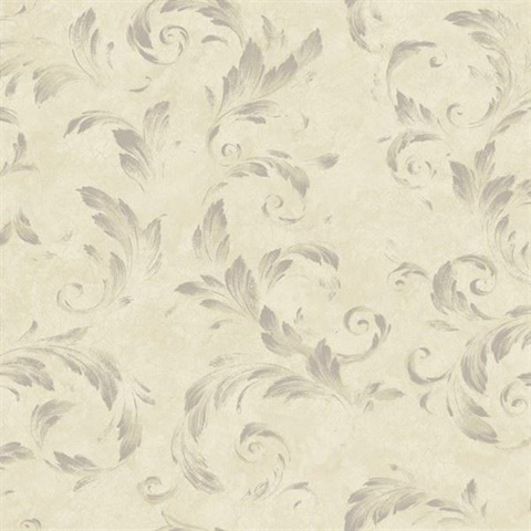 Edith Mauve Acanthus Brushstroke Wallpaper