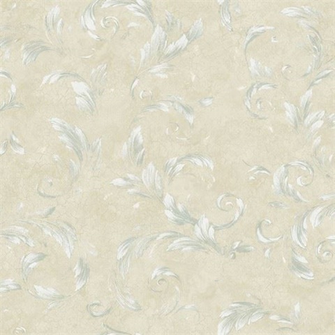 Edith Blue Acanthus Brushstroke Wallpaper