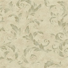 Edith Green Acanthus Brushstroke Wallpaper