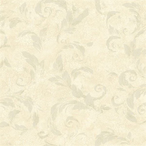 Edith Beige Acanthus Brushstroke Wallpaper