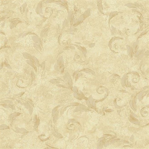 Edith Gold Acanthus Brushstroke Wallpaper