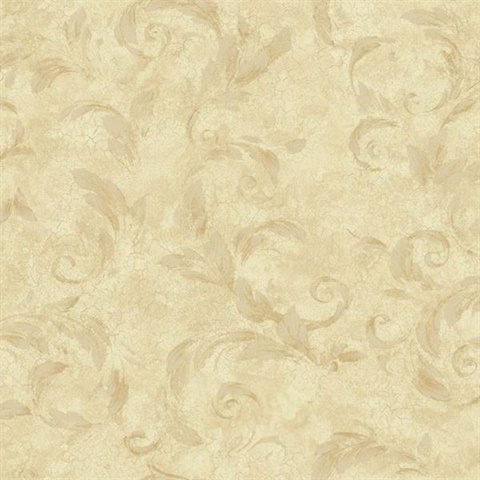 Edith Gold Acanthus Brushstroke Wallpaper