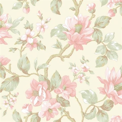 Berkin Olive Large Floral Vine Wallpaper