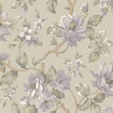 Berkin Grey Large Floral Vine Wallpaper