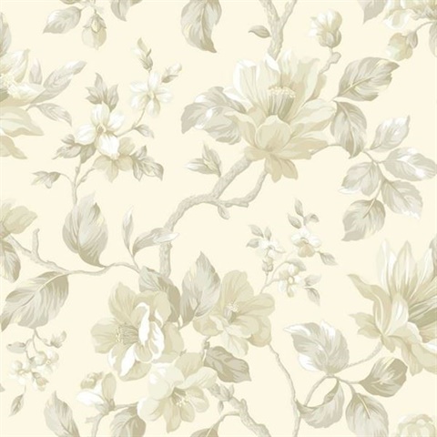 Berkin Rose Large Floral Vine Wallpaper