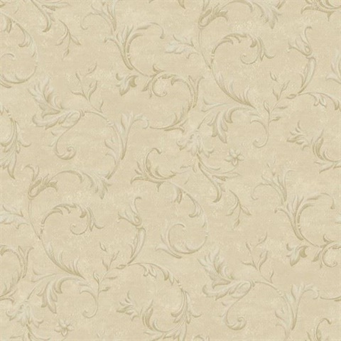 Vlad Beige Acanthus Vine Wallpaper