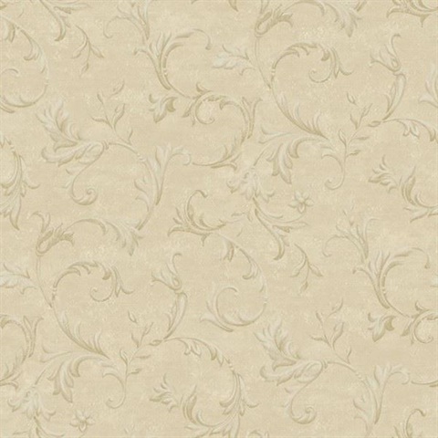 Vlad Beige Acanthus Vine Wallpaper