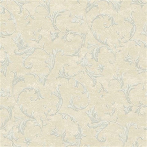 Vlad Blue Acanthus Vine Wallpaper