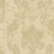 Irena Gold Delicate Damask Wallpaper