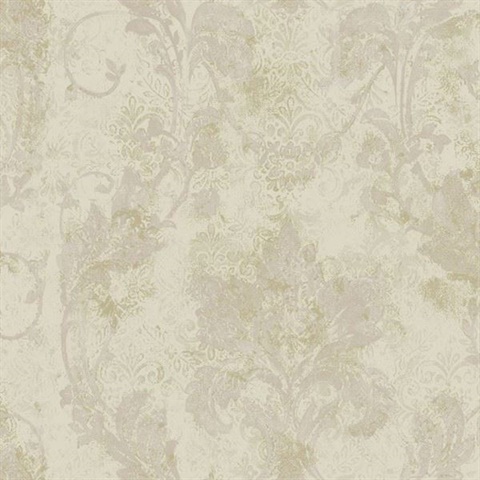 Irena Grey Delicate Damask Wallpaper