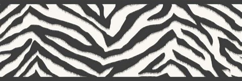 Mia Black Faux Zebra Stripes Border