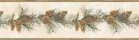 Fleming Cream Pine Boughs Trail Border